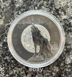 2018 Canada 1 Oz Nocturnal By Nature The Howling Wolf Silver Coin No Box/papers