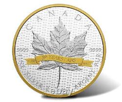 2018 Canada $10 Royal Canadian Maple Leaf 30 Years Anniversary 2 Oz Silver Coin