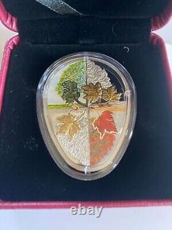 2018 Canada 20$ Four Season of The Maple Leaf. 9999 Fine Silver Colored Coin