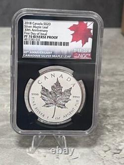 2018 Canada S$20 Silver Maple Leaf Reverse Proof NGC PF70 FDI 30th Anniversary