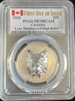 2019-2020 WOLF BEAR LYNX EHR Multifaceted $25 Silver Coin Set 3oz PCGS PR70 DCAM