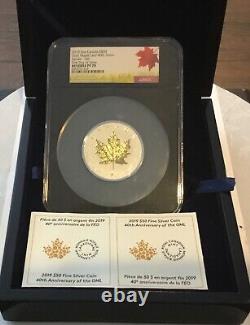 2019 3oz Canada S$50 Silver Gold Maple Leaf 40th Anniversary Incuse-Gilt FDOI