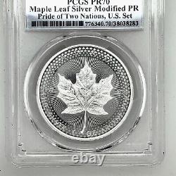 2019 Modified Proof $5 Silver Canadian Maple Leaf PCGS PR70 FDOI Dual Flag Label