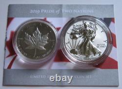 2019 PRIDE OF TWO NATIONS Rare Canada Set SILVER 2-COIN SET Mintage 10K Only