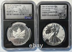2019 Pride of Two Nations 2 Coin RCM Canadian Set PF RP Graded 70 RARE 4040/10K