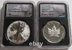 2019-W NGC PF70/70 FDOI CANADA SET Pride of Two Nations SILVER TWO-COIN SET
