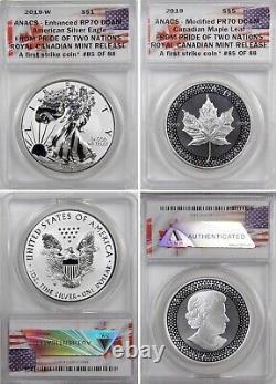 2019 W Pride Nations Silver Eagle Maple Reverse Set ANACS PF70 RCM CANADA SET