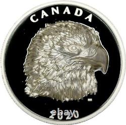 2020 $25 Canada Proud Bald Eagle High Relief. 9999 Fine Silver Box & COA