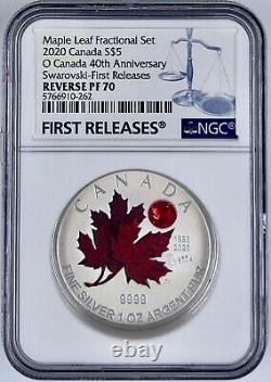 2020 $5 Canada Silver Coin O Canada Swarovski NGC PF 70 Reverse Proof FR 9999