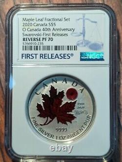 2020 O Canada $5 1 Oz Silver 40th Anniversary With Swarovski Crystal