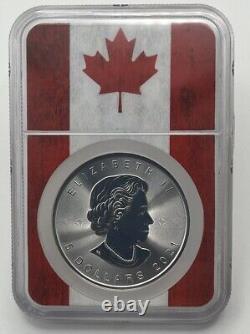 2021 Canada 1oz Silver Maple Leaf NGC MS70 Flag Core POP 213