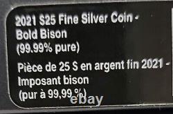 2021 EHR Canadian $25 BISON 1oz Silver Coin. #4918 of 5000 withOGP