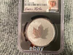 2021 W Tailored Specimen Silver Maple Leaf $5 Burnished NGC SP70 Susan Taylor
