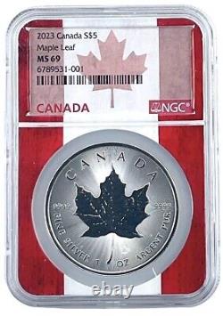 2021 thru 2023 Canada 1oz Silver Maple 3 Coin Set NGC MS69 Flag Core withCase