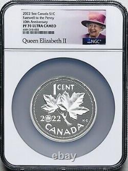 2022 5 Oz Canada Proof Farewell To The Penny Silver Coin Ngc Pf70 Ucam. 9999