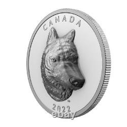 2022 Canada 1 oz $25 Silver Extraordinary Timber Wolf High Relief Coin RCM