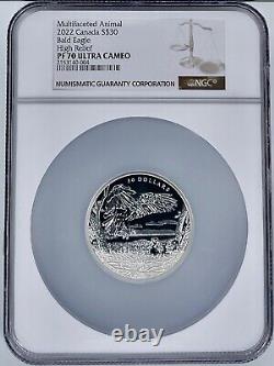 2022 Canada $30 Multifaceted Animal Bald Eagle 2 Oz Coin NGC PF70UCAM HR 9999