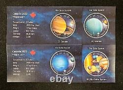 2022 Canada Maple Leaf OUR SOLAR SYSTEM Colorized 1 oz Silver Coins Set of 10