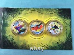2022 Colours of Paradise Funky Holo Colored 1 oz Silver Canada Maple 3 Coin Set