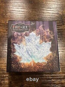 2022 Fires & Ice Silver Maple Leaf. 999 1oz Silver Unopened Limited To 300 Piece