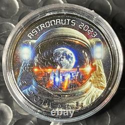 2023 1 oz. 999 Silver ASTRONAUTS Colorized Canada Maple Leaf Coin Box/COA Space