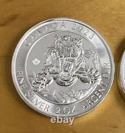 2023/24 Canada $10 2oz Silver Sabre-Tooth Tiger & Wolly Mammoth Coins Lot