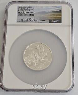 2023 Canada $30 2 Oz Striking Bald Eagle NGC PF70 UCAM Designer Signed FDOI