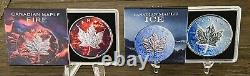 2023 Canada $5 Maple Leaf Fire & Ice Colorized 2x 1oz. 9999 Silver Coin Set