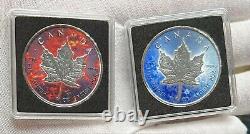 2023 Canada $5 Maple Leaf Fire & Ice Colorized 2x 1oz. 9999 Silver Coin Set