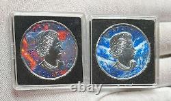 2023 Canada $5 Maple Leaf Fire & Ice Colorized 2x 1oz. 9999 Silver Coin Set