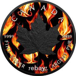 2023 Canada Maple Leaf Burning Grim Reaper Hell Edition 1 oz Silver Coin