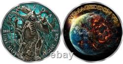 2023 Canada Maple Leaf Grim Reaper Armageddon VI Colorized. 9999 Silver Coin