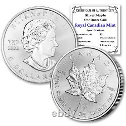 2023 Lot of (5) 1 Oz Canadian Maple Leaf Silver Bullion Coins Brilliant Uncircul
