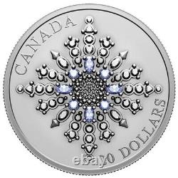 2024 Canada 1 oz Sapphire Jubilee Snowflake Brooch Silver Coin