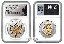 2024 Canada 1 oz Silver Maple Leaf Super Incuse Gilded NGC PF 70 1ST Day Issue