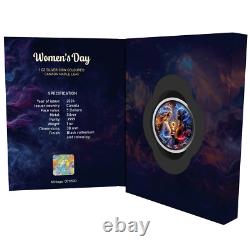 2024 Canada Women's Day 1 oz Silver Ruthenium Coated Colorized Coin Mintage 500