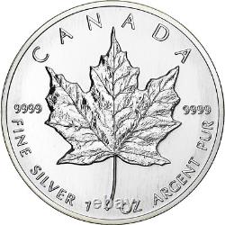 (4) 1991 Silver Canadian Maple Leafs (unc). 999 Fine Silver #200114