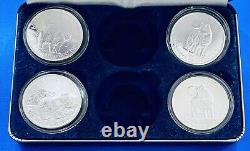 (4) 2011 Canadian Wildlife, Grizzly Bear & Wolf. 9999 Fine Silver, $5 Coin Lot