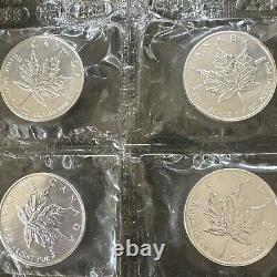 4X RARE 2005 Canadian Silver Maple Leaf 1oz Coins SEALED