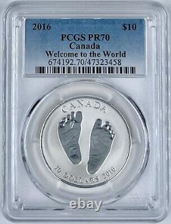 Baby Gift Welcome to the World 2016 Canada $10 Coin PCGS PR 70 Reverse Proof