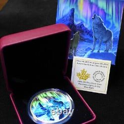 CANADA $30 2016 2 Oz Silver Northern Lights In The Moonlight Glow in the Dark