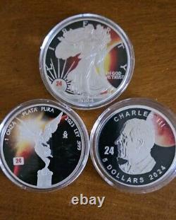 CHROMATICS TOTAL ECLIPSE 3 x 1 Oz Silver Coins Celebrating The Total Eclipse