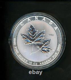 Canada 2018 Silver 10 Oz $50 Magnificent Maple Leaf Uncirculated Original Case