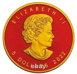 Canada. 5 Dollars 2022 Royal Red Maple Leaf, 1 Oz (. 999) Silver Coin UNC