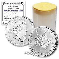 Canada Lot of 25 2023 Silver 1oz Maple Leaf Brilliant Uncirculated with CoA