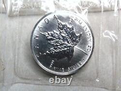Lot of 10 Sealed 1990 Canadian silver Maple Leaf 1 oz Rounds Coin Canada C24
