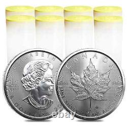 Lot of 200 2023 1 oz Canadian Silver Maple Leaf. 9999 Fine $5 Coin BU 8 Roll