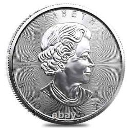 Lot of 200 2023 1 oz Canadian Silver Maple Leaf. 9999 Fine $5 Coin BU 8 Roll