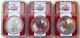 Lot Of 3 1 Oz. Canada Silver Maple Leaf (2020/2021/2022) Ngc Flag Core
