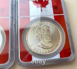 Lot of 3 1 oz. Canada Silver Maple Leaf (2020/2021/2022) NGC Flag Core